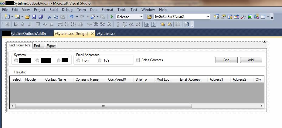 Picture of the Outlook Add-in Form Region